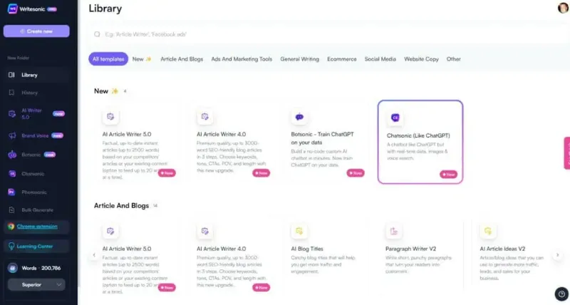 Textero AI Review: Writesonic